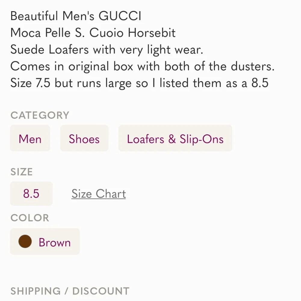 GUCCI Moca Pelle S. Cuoio Horsebit suede loafers Men - Picture 16 of 16